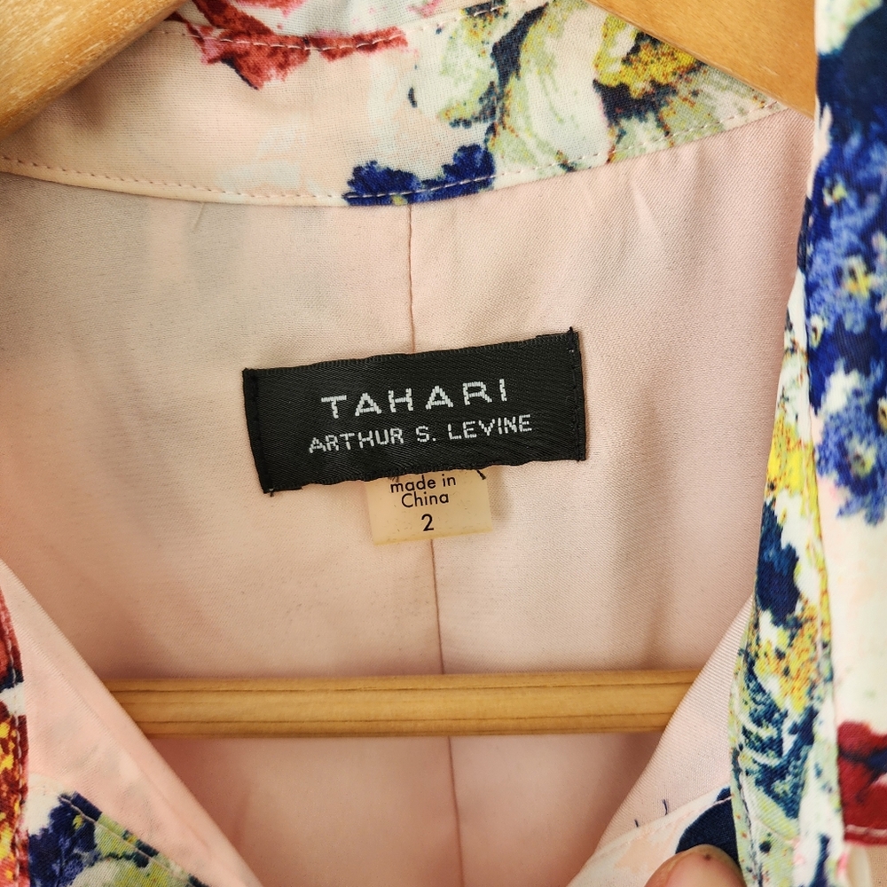 Tahari Floral Midi Dress Size 2 - Picture 8 of 12